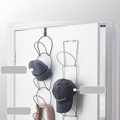 5Pcs Multi Layer Hat Rack, Black Iron Hat Holder Organizer Space Saving Wall Mount or Hanging Cap Display for Baseball Caps Scarves Handbags Belts Towels
