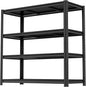 54" H Garage Shelving Heavy Duty Rack, 3500 LBS Large Capacity 4 Tier Adjustable Storage Shelves, Metal Industrial Shelf Units for Garage, Basement and Warehouse, 54" H×45" W×20" D, Black