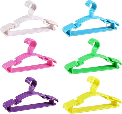 YYaaloa 60pcs Kids Clothes Hangers (6 Colors) Baby Clothes Hangers Childrens Plastic Infant Hangers Very Durable Kids Hangers Toddler's Hangers (6 colors-60pcs)
