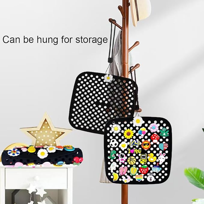 Shoe Charms Organizer, Hanging Display Holder, Wall Mounted, 24 Compartments, Clear, Modern Style