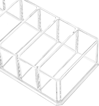 HBlife 2 Pack Clear Acrylic Makeup Compact Organizer, 8 Spaces Vanity Organizer Stand Eyeshadow Pallet Storage for Lipstick Bronzer Powder Highlighter, Skincare Cosmetic Display Cases for Bathroom