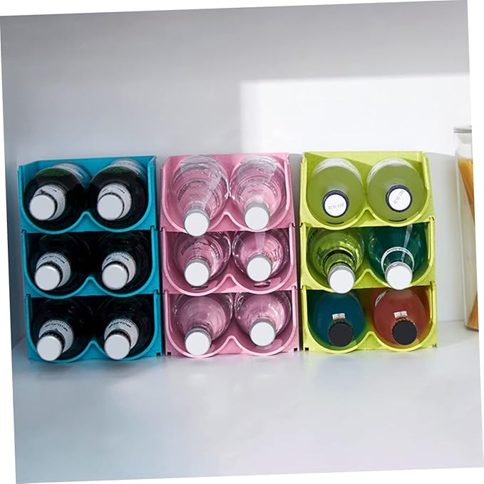 3pcs Stackable Can Rack Organizer Multi-functional Beverage Holder for Beer Wine Soda Space-saving Design for Kitchen Pantry Refrigerator Stylish Pink Storage