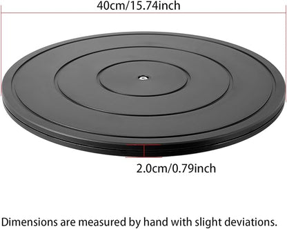 1 Pack 16 Inch Lazy Susan Turntable Heavy Duty Black Rotating Platform Smooth 360 Swivel for Tabletop, Monitor, Crafts, and TV