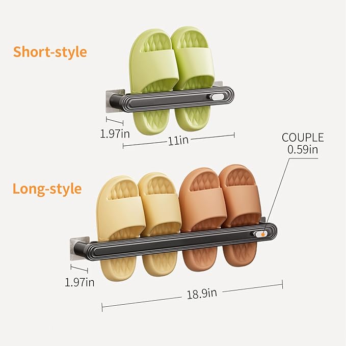 2-Pack Modern Wall Mounted Shoe Racks with Decorative Bunny - Sleek ABS Hanging Shoe Organizer for Closet, Entryway & Mudroom, Holds 2 Pairs Each (Space-Saving Design)