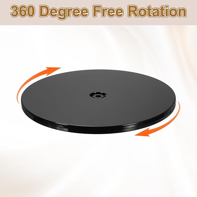 uxcell 2Pack Acrylic Lazy Susan Turntable, 9" Spinner Lazy Susan Turntable Organizer, Acrylic Ball Bearing Rotating Tray for Pantry Spice Rack Decorating, Black