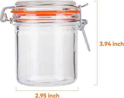 Glass Jars With Airtight Lids, Mason Jars 8 oz,Glass Jar With Leak Proof Rubber Gasket 250ml,Storage Jars With Hinged Lid for Home and Kitchen,12 Pack