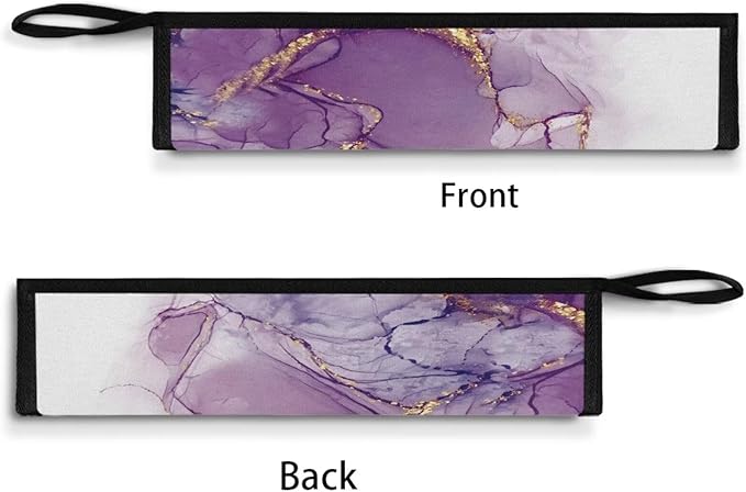 COEQINE Purple Travel Silverware Case Marble Utensil Case With Handles Portable Knife Fork Spoon Organizer Holder for Picnic Outdoor Travel Accessories Leafproof