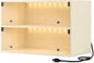 Sneaker Display Case with Lights featuring LED Intelligent Control Shoe Storage Box, Stackable LED Shoe Box Wood Shoe Display Case for Luxury Sneaker Storage (Beige 2-layer)