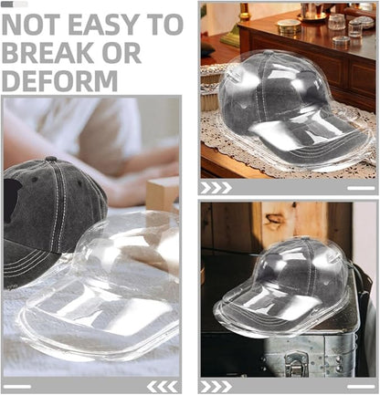 BESPORTBLE Baseball Hat Display Case 2 Sets Plastic Clear Baseball Cap Hat Display Case Protector Baseball Hat Holder Packaging Hat Boxes for Collectibles Travel