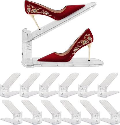 Shoe Slot Organizer,12 Pack Shoe Stacking Organizer for Sneakers Heels and Flat