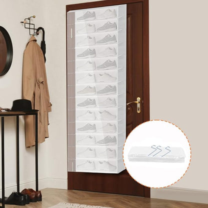 Over The Door Shoe Organizer, Sturdy Material, 156x56.5x15cm, Behind-the-door Shoe Storage Bag, Pocket Hanging Shoes Storage, Vertical Space Optimization, For Footwear Boot Sneaker High Heel