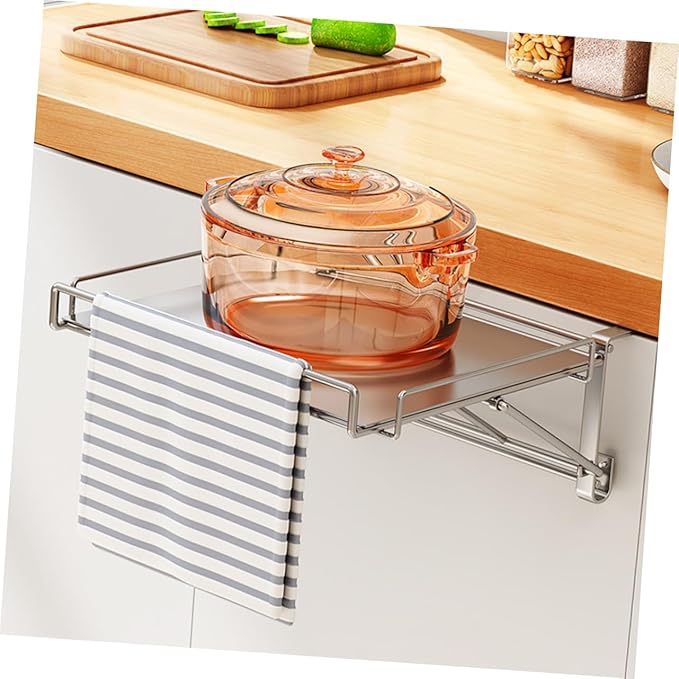STOBAZA Stainless Steel Kitchen Shelves Storage Cabinet Door Organizer Pantry Spice Rack