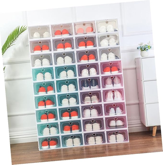 Alipis 6pcs Women Pattern Shoes Case Large Capacity Storage Shoe Box Plastic Organizer