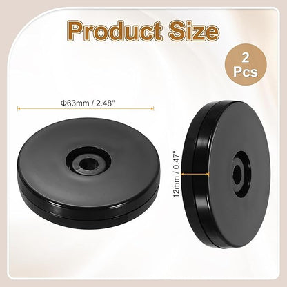 uxcell 2Pack Acrylic Lazy Susan Turntable, 2.5" Spinner Lazy Susan Turntable Organizer, Acrylic Ball Bearing Rotating Tray for Pantry Spice Rack Decorating, Black