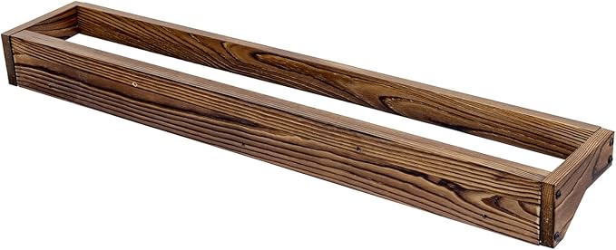 MyGift 30 Inch Rustic Burnt Solid Wood Hanging Shoe Rack, Set of 4 Wall Mounted Storage Organizer Footwear Holder for Closet, Mudroom, Entryway, Holds 12 Pairs
