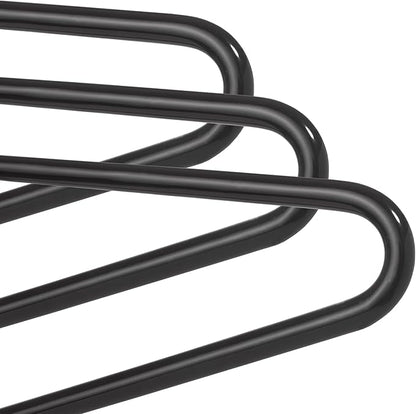 Casafield - 20 Open-Ended Pants Hangers - Easy Slide - Slim, Space Saving Design with Non-Slip Rubber Coating for Trousers, Slacks, Jeans, Skirts