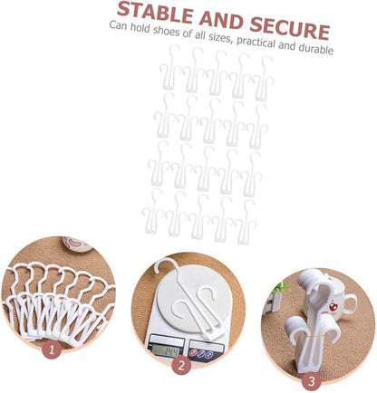 Cabilock 100pcs Shoe Hangers for Household Use Hooks for Drying and Displaying Shoes for Closet Organization and Home