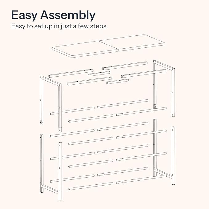 HOOBRO Shoe Rack with 4 PU Shelves, 5-Tier Shoe Storage Organizer for Closet and Entryway, Holds 12-16 Pairs of Shoes, Sturdy Metal Frame, Small Spaces, Rustic Brown and Black BF95XJ01