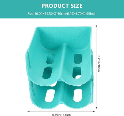 ARTIBETTER 4pcs Stackable Soda Can Organizer Drawer Rack for Refrigerator and Pantry Storage, Blue Plastic Drink Holder for Kitchen Supply