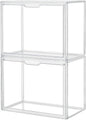 ZLLZUU Clear Storage Bins with Lids, 2 Pack Acrylic Display Case with Magnetic Door for Cosmetic Collectibles Large Figures Models, Stackable Acrylic Storage Box for Home Office Living Room Dorm