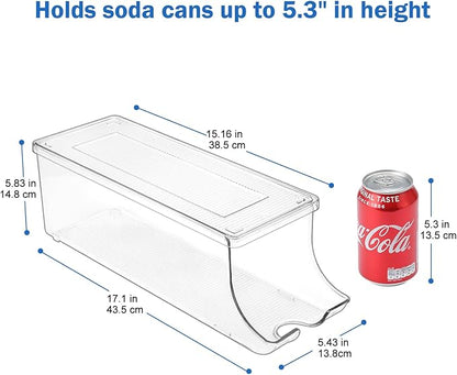 Puricon Soda Can Organizer Dispenser for Refrigerator Bundle with Reusable Beeswax Bread Bags for Homemade Bread