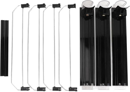 Fridge Can Pusher, Adjustable Drink Dispenser for Soda, Water Bottle Storage Organize with Glide, Holds Various Beverages for Vending Machine, Refrigerator, Supermarket (Black)