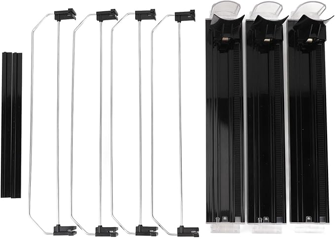 Drink Dispenser for Refrigerator, Self Pushing Soda Can Organizer Adjustable Divider for Refrigerator Supermarket (Black)