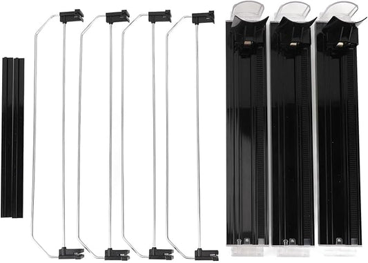 Drink Dispenser for Refrigerator, Self Pushing Soda Can Organizer Adjustable Divider for Refrigerator Supermarket (Black)