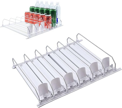 Automatic Drink Dispenser, Soda Can Dispenser for Refrigerator Drink Organizer for Fridge Pusher Glide, Width Adjustable 12oz 16oz 16.9oz 20oz Soda Can Organizer for Beverage (31cm)