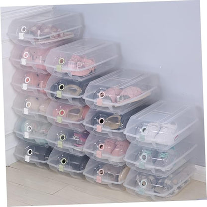 IMIKEYA Plastic Shoe Storage Box Thickened Transparent Organizer for Men Women Stackable Design Space-saving for Shoe Organization for Closet under Bed