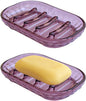 2-Pack Soap Dish Holder for Bar Soap, Bathroom Soap Dishes Soap Holder, Soap Saver Dry Stop Mushy Soap Tray for Shower Bathroom, Kitchen Sink,Pink