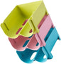 Cabilock 3pcs Stackable Drink Storage Container Non-skid Fall Beer Can and Wine Organizer for Fridge Creative Household Green Blue and Pink