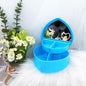 Blue Heart Jewelry Storage Box With Mirror Double Layer Plastic Jewelry Box Love Heart Desk Shelf Creative Jewelry Storage Organizer For Girls Jewelry Boxes and Organizers
