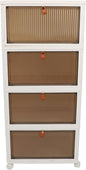 CHICIRIS Folding Shoes Storage Box 4 Layers Clear Large Capacity Shoe Rack PP Shoe Shelf Cabinet Spacing Saving for Home Sneaker, Boot, Storage