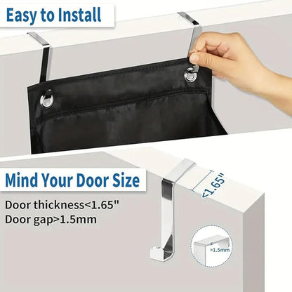 Over the Door Shoe Organizer,Hanging Shoe Storage for Closet, 8-Tier Door Shoes Rack, Handing Shoes Holder Fit All the Family's Sneakers, Boots, Heels (Black)