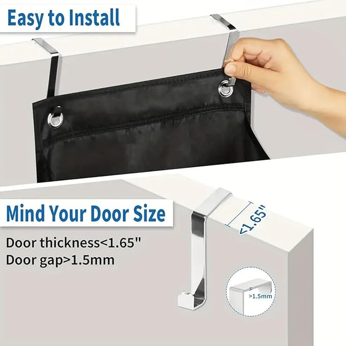 Over the Door Shoe Organizer,Hanging Shoe Storage for Closet, 8-Tier Door Shoes Rack, Handing Shoes Holder Fit All the Family's Sneakers, Boots, Heels (Gray)