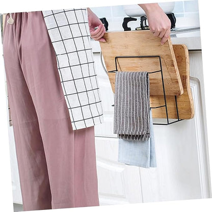 2Pcs Over Door Organizer Set Inside Cabinet Towel Rack Iron Hanging Storage for Kitchen and Pantry Space-Saving Design Easy Installation for Small Spaces
