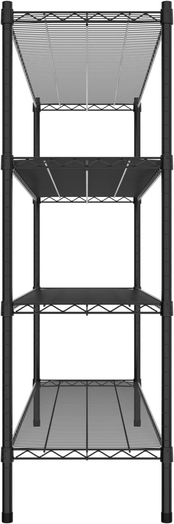 Commercial NSF Listed Black Epoxy Stationary Wire Shelving Kit 18" x 60" x 54", with 4 Shelves Perfect for Warehouse, Walk-in Refrigerator, Freezer, Grocery Store, Restaurant, Dishroom