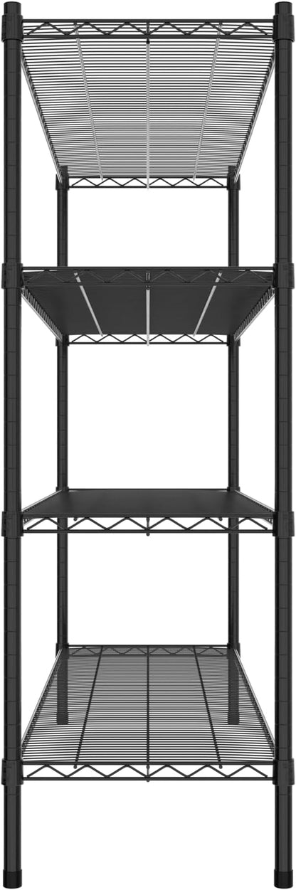 Commercial NSF Listed Black Epoxy Stationary Wire Shelving Kit 18" x 60" x 54", with 4 Shelves Perfect for Warehouse, Walk-in Refrigerator, Freezer, Grocery Store, Restaurant, Dishroom