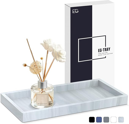 Bathroom Vanity Tray,Thick Original Silicone Soap Dispenser Tray,EGWON Shatterproof Toilet Tank Tray Vanity Tray for Dresser Tops,Bathroom for Perfume,Soap Bottle