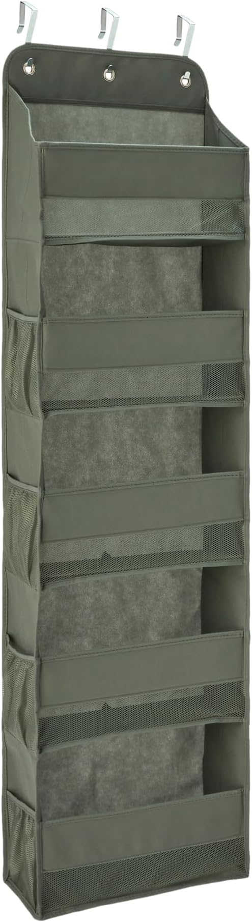 Amazon Basics 5 Tier Over the Door Hanging Shoe Organizer, Large Capacity, Space Saving, 6.4 x 54.5 x 14.9 in, Dark Grey