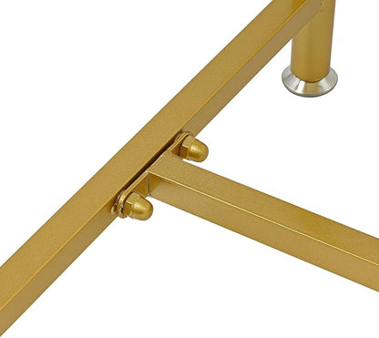 Industrial Retail Display Tables, Set of 2 Standing Clothing Shoes Display Rack Boutique Display Table Storage Shelves for Retail Store, Hotel, office. (Gold)