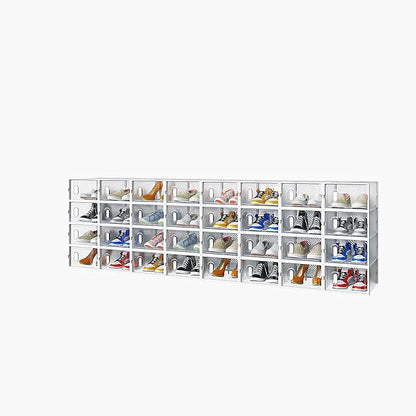 White, Small Size, 32PCS, 33 * 23 * 14cm, Shoe Box, Plastic Mesh, Freely Combinable