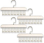Belt Hanger 4Pcs Belt Hanger with 32 Hooks Bra Hangers for Closet,Space-Saving Wooden Closet Hanger Organizer for Ties, Scarves, Bras,Tank, Tops (White)
