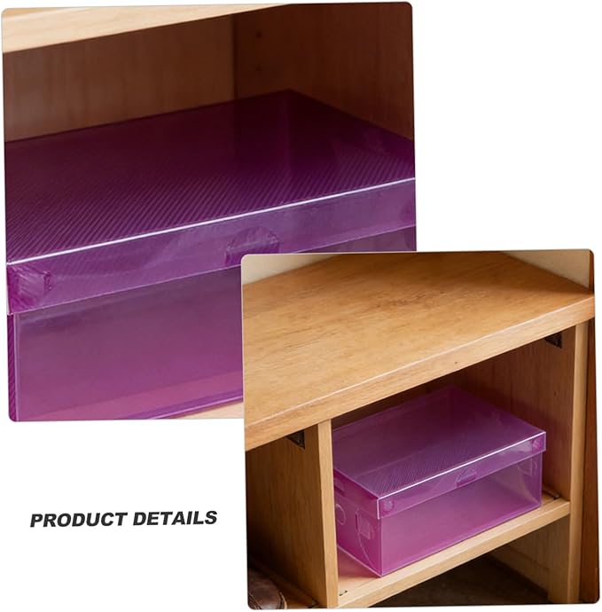 Homoyoyo 7pcs Stackable Transparent Shoe Storage Boxes Foldable Multi-color Design Pp Material for Organized Shoe Storage Home Closet Dorm