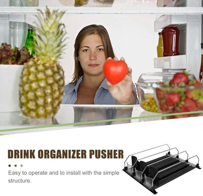 Baluue Fridge Drink Organizer Pusher Self-pushing Drink Organizer for Refrigerator Can Dispensers