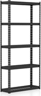 Goplus 5-Tier Metal Shelving Unit, Heavy Duty Wire Storage Rack with Anti-Slip Foot Pads, Height Adjustable Shelves for Warehouse, Kitchen, Living Room, Garage, 12" D x 35.5" W x 72" H