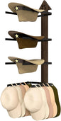 1 Pack Cowboy Hat Rack for Wall – Rustic Cowboy Hat Holder with Arrow Design and 4-Tier Hooks Western Decor Hat Storage– Vintage Cowboy Hanger for Wall