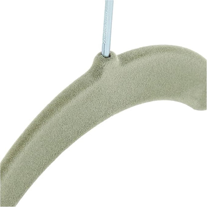 Amazon Basics Space Saving Slim Velvet Non-Slip Clothes Hangers, Sturdy, Gray/Silver, 100-Pack