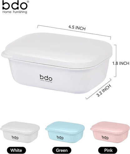 Travel Essentials Soap Holder with Lid,Leakproof Soap Dish with Drainage Layer, Portable Travel Soap Bar Case for Camping, Gym, Bathroom,Kitchen,Dormitory,Hotel(Green)